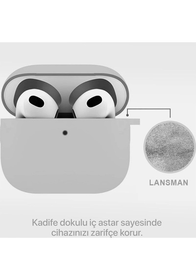 Fadex Apple AirPods 3.nesil İle Uyumlu Kılıf Askı Aparatlı Lansman Siyah Renk Tonu