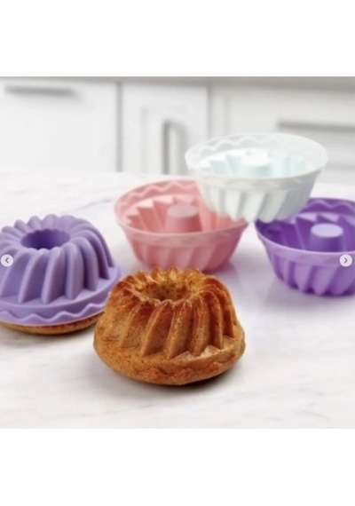 6'lı Silikon Küçük Muffin Kek Kalıbı %100 Yanmaz Silikon Silikon Çok Renkli Diğer