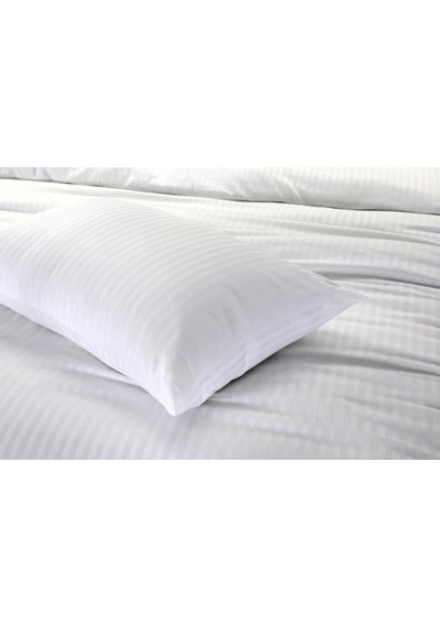 Çift Kişilik Çizgili Saten Nevresim Takımı%100 Pamuk 200x220 - Yumuşak Dokulu Lüks Nevresim Takımı Beyaz Diğer 92068143