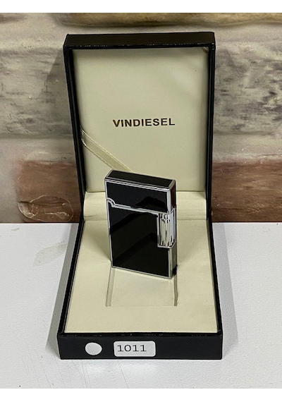 Vindiesel Marka Siyah Gri Renk Gazlı Model Kişiye Özel Çakmak