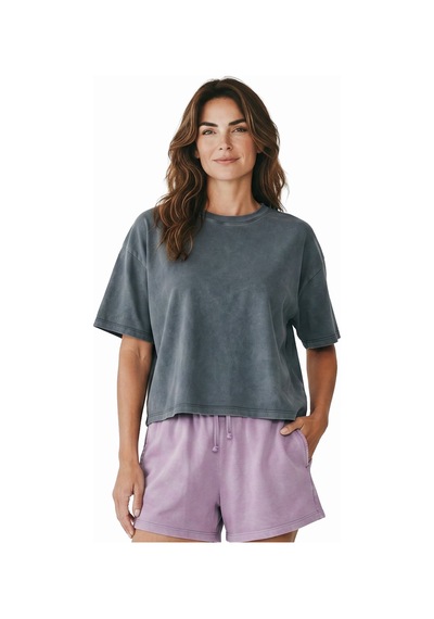 Sportive Sara Kadın Gri Günlük Stil T-shirt 26yk0026-kgrı