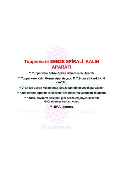 Sebze Spiralinin Kalın Kesme Aparatı Sarı