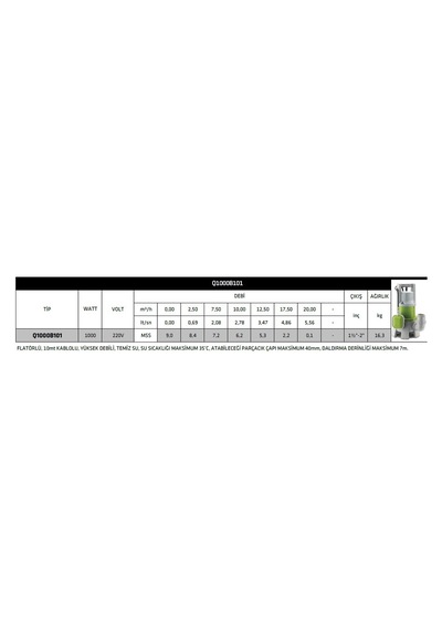 İmpo Q1000b101 Drenaj Dalgıç Pompa 2'' - 1,36 Hp
