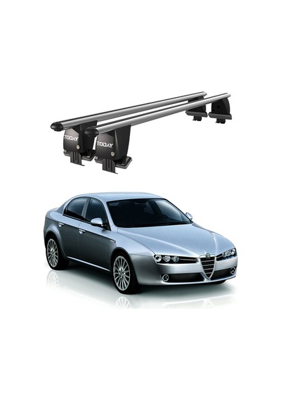 Royal Alfa Romeo 159 2005-2013 Uyumlu Gri Kilitli Ara Atkı Port Bagaj Tavan Barı