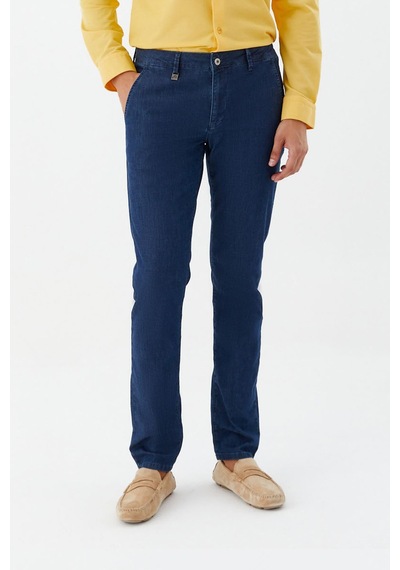 Sabri Özel Chino Erkek Denim Mavi