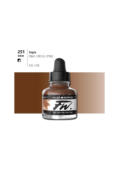 Daler Rowney Fw Ink Akrilik Mürekkep 29.5 Ml Sepia 251 Diğer