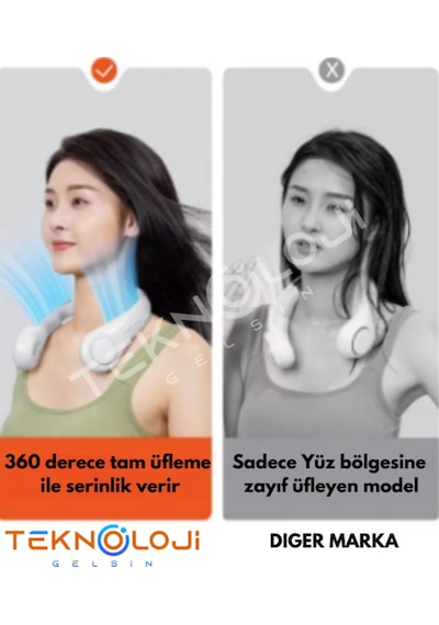 Boyun Fanı Yeni Nesil Hava Üfleyen 5 Kademeli 360 Üfleme Şarjlı 78 Hava Çıkışlı A++ Vantilatör
