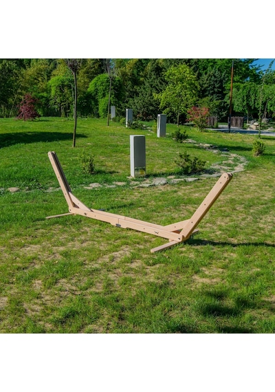 Ugli Katlanabilen Portatif Ahşap Hamak Ayağı - Hamak Standı Naturel