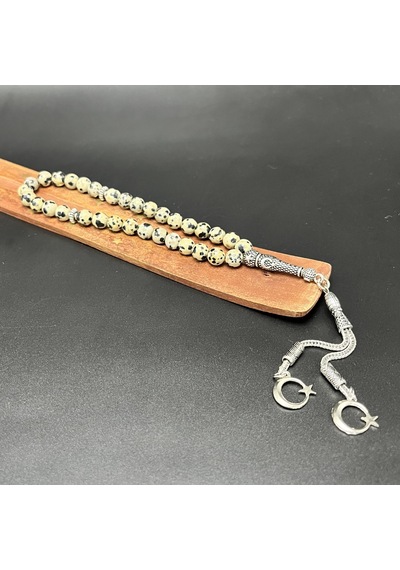 Yıldız Doğal Taş Dalmaçyalı Jasper 8mm 33lük Doğal Taş Tesbih