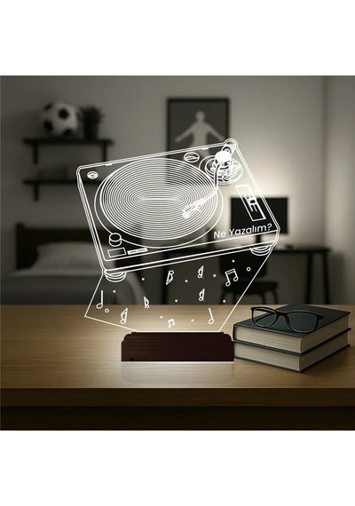 Luvivia Dj Mixer Müzik Kişiye Özel 3d Lamba - Masa Gece Lambası Şeffaf