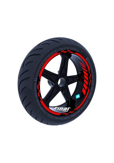Bayrak Kırmızı Moto GP İç Dış Jant Şeridi Takım Sticker Çınar Extreme