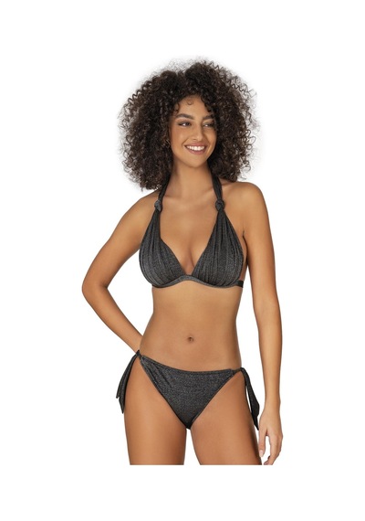 Endeep Kadın Siyah Simli Yarım Dolgulu Bikini Takımı-siyah Siyah