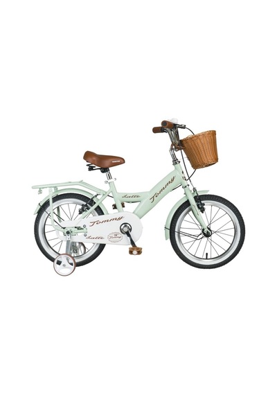 Tommybike Latte Sepetli, Elcikli 16 Jant Çocuk Bisikleti, 4-6 Yaş Çocuk Bisikleti Yeşil