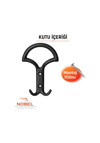 Eta Portmanto Askısı, Metal Vestiyer Askısı, Matsiyah, Duvar Ve Dolap Askılığı 5'li Set Vidalı Matsi Yah