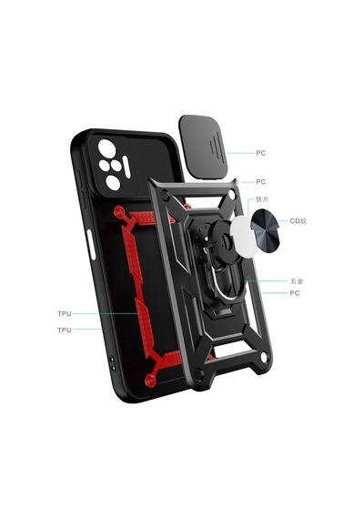 Xiaomi Redmi Note 10 Pro Kilif Kamera Korumali Sürgülü Zirh Tank 446594864