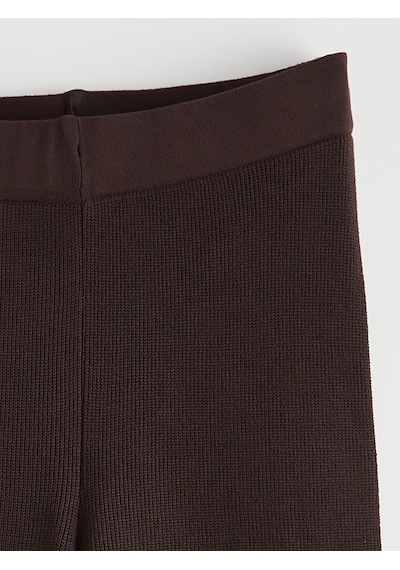 Lcwaıkıkı Classic Kahverengi Beli Lastikli Geniş Paça Kadın Triko Pantolon