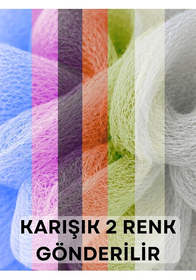 2'li Karışık Banyo Lifi Büyük Boy 35gr Vücut Duş Kesesi File Top Lif Peeling Etkili Hijyenik Banyo