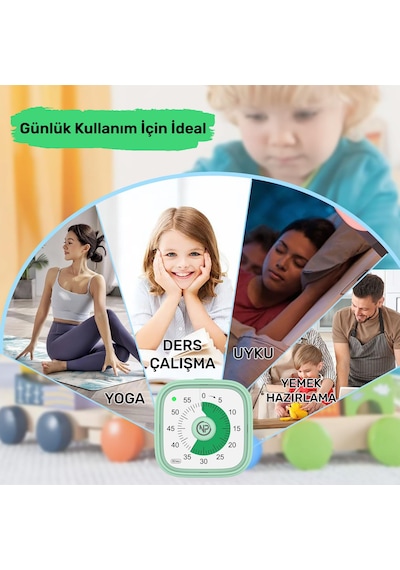 NPO Mutfak,Ders,Yemek için 60dk Analog Alarm Zamanlayıcı,Pomodoro Öğrenci  Motivasyon Saati