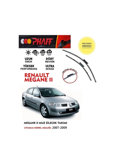 Megane 2 2006 Model 1.6 Expression Muz Silecek Takımı Araca Özel Aparat