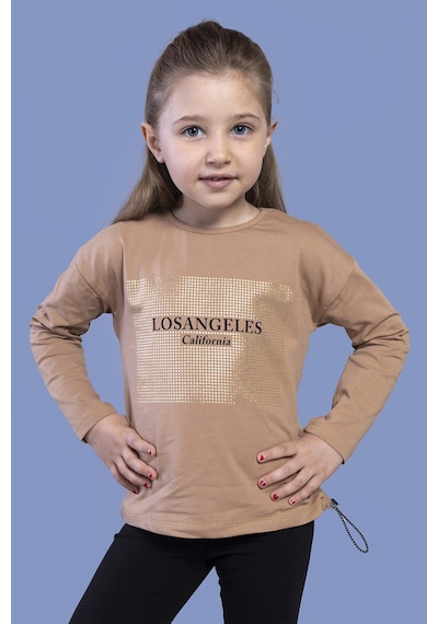 Toontoy Kids Toontoy Kız Çocuk Losangeles Baskılı Tişört Kahverengi
