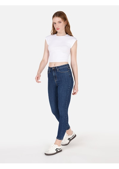 Colins 760 Diana Süper Dar Kesim Yüksek Bel Dar Paça Mavi Kadın Pantolon Cl1071322 Denim