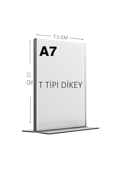 Heroglas A7 T Tipi Dikey Masa Üstü Şeffaf Pleksi / Föylük-fiyatlık-menü-broşürlük
