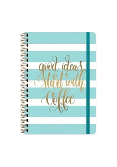 Keskin Color Düz Defter 14 20 Daily Notes Muse - Good İdeas Start With Coffee Çok Renkli
