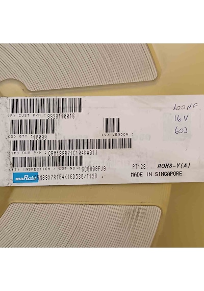 Grm188r71c104ka01j 100nf 16v 603 Seramik Kondansatör 500 Adet