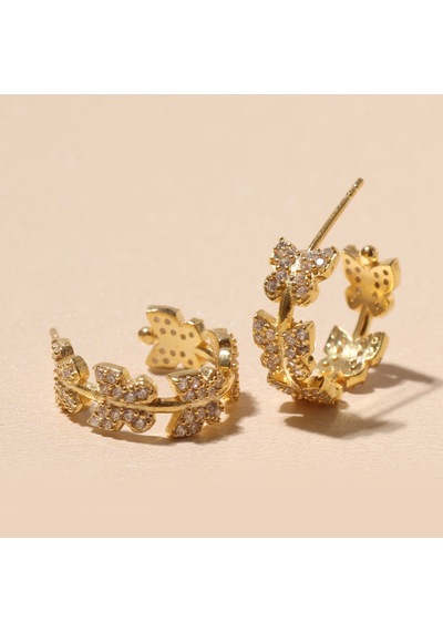 Kelebek Halka Küpe 719922 Gold Gümüş