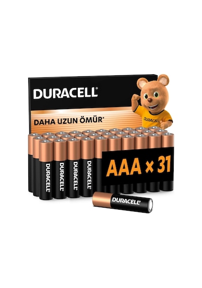 Duracell Basıc Aaa İnce Alkalin Kalem Pil 31'li Paket 1,5v