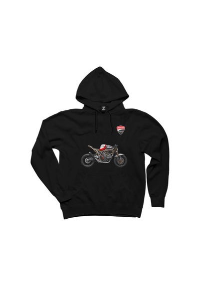 Ducati Supersport Siyah Kapşonlu Sweatshirt Hoodie Siyah