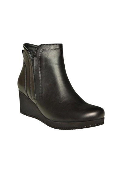 Fox Shoes V999100803 Siyah Hakiki Deri Dolgu Tabanlı Kadın Bot Siyah-hakiki Deri