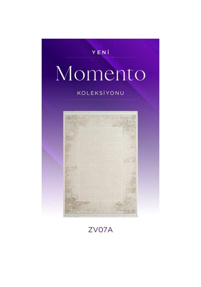 Royal Halı Momento Zv07a Krem Vizon Akrilik Yumuşak Dokulu Retro Motifli Halı