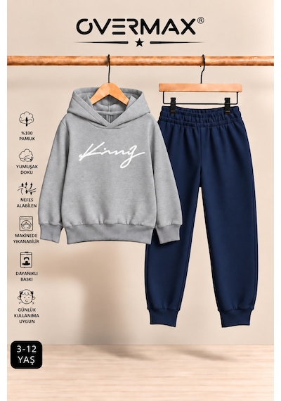 Overmax Italik King Baskılı Kapüşonlu Sweatshirt Eşofman Takımı 3-12 Yaş Gri Üst-lacivert Alt - 923241758 Gri Üst-lacivert Alt Overmax Italik King Baskılı Kapüşonlu Sweatshirt Eşofman Takımı 3-12 Yaş Gri Üst-lacivert Alt - 923241758 Gri Üst-lacivert Alt
