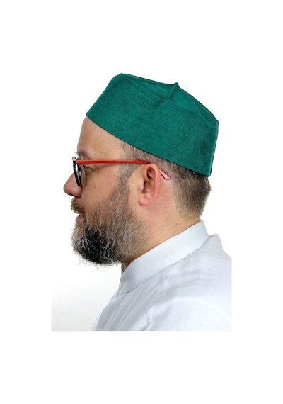 Kubbeli Sert Kalıp Takke - Yeşil