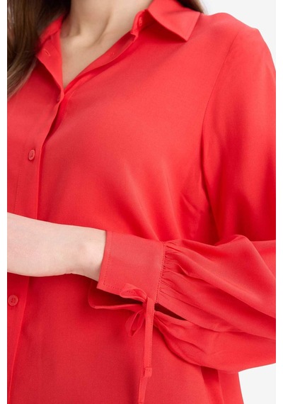 DeFacto Regular Fit Basic Düz Viskon Uzun Kollu Gömlek Tunik D7352AX25SPRD63 DeFacto Regular Fit Basic Düz Viskon Uzun Kollu Gömlek Tunik D7352AX25SPRD63