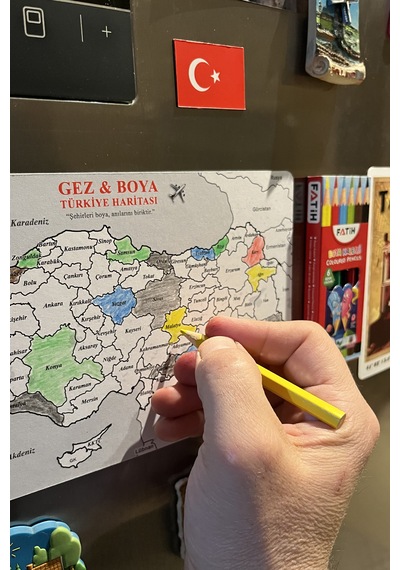 Gez Boya Türkiye Haritası Magnet Mıknatıslı 81 İl Seyahat Ve Boyama Haritası Standart