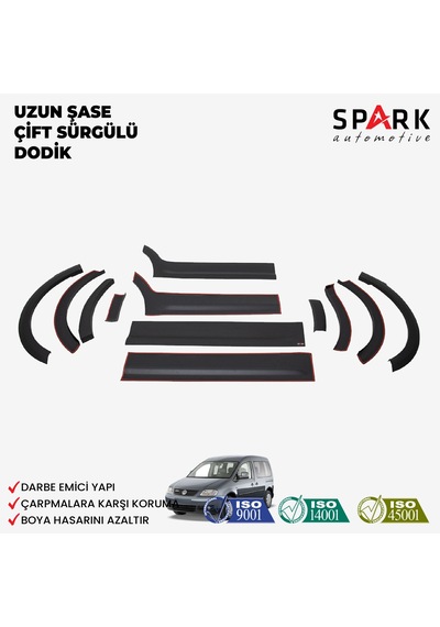Volkswagen Caddy 2004-2010 Yıl Aralığı Uyumlu Uzun Şase Çift Sürgü Dodik Seti 12 Parça Siyah