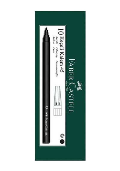 Faber Castell 10 Lu Siyah Keçeli Kalem