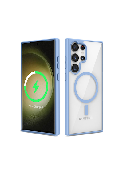 Zore Galaxy S22 Ultra Uyumlu Magsafe Wireless Şarj Özellikli Silikon Ogaa Ege Kılıf-mavi