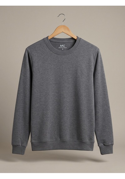Maccali Erkek Antrasit İki İplik Bisiklet Yaka Sweatshirt