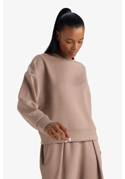 Defacto Defactofit Oversize Geniş Kalıp Bisiklet Yaka Modal Sporcu Sweatshirt E8954ax25aubn576 Kahve