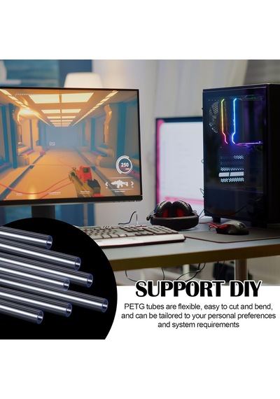 12 Adet Petg Tüp 0,39 İnç/10 Mm Id, 0,55 İnç/14 Mm Od Sert Petg Boru Şeffaf Su Soğutma Kiti Pc Sıvı Su Soğutma B Diğer