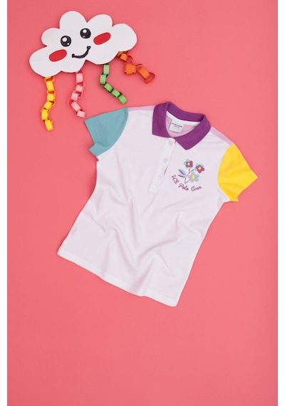 U.S. Polo Assn. Kız Çocuk Beyaz Polo Yaka Tişört 50283246-VR013