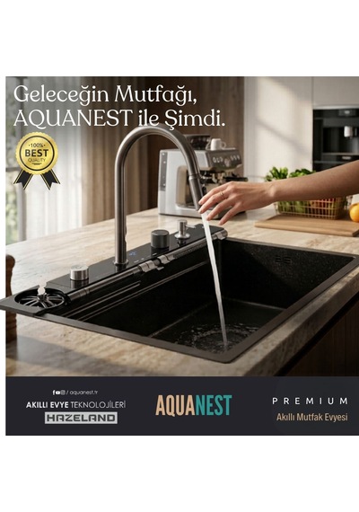 Hazeland Aquanest 7 Tuşlu Akıllı Evye Smart Evye Akıllı Mutfak Ev