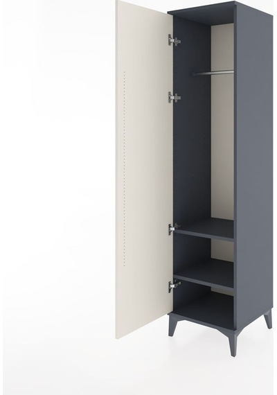 Hyperion Dolap 2 Raflı Tek Kapaklı Tek Askılı 44x44x182 Antra... Antrasit