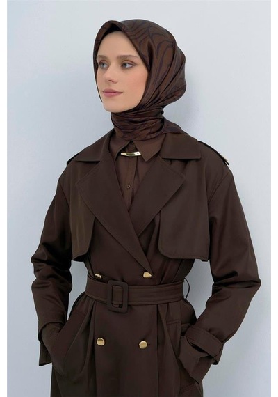Armine İpek Eşarp 2026 Yaz - 9511-80 Acı Kahve Sura