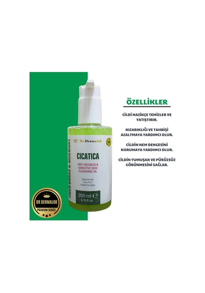 Dr. Dermalok Cicatica Tıger Kızarıklık Önleyici & Onarıcı Yüz Temizleme Jeli 200 ML
