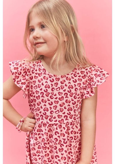 Defacto Desenli Askılı Elbise Kız Bebek H2176a526smpn364 Pembe-pn364