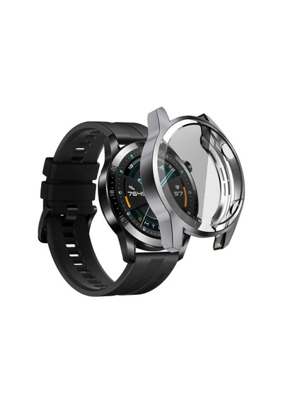 Ekılıf - Huawei Gt2 46mm Uyumlu - Kasa Ve Ekran Koruyucu Watch Gard 02 - Gri